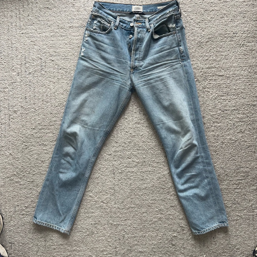 Citizens Of Humanity Blue Ankle Cropped Jeans- Charlotte crop high rise
